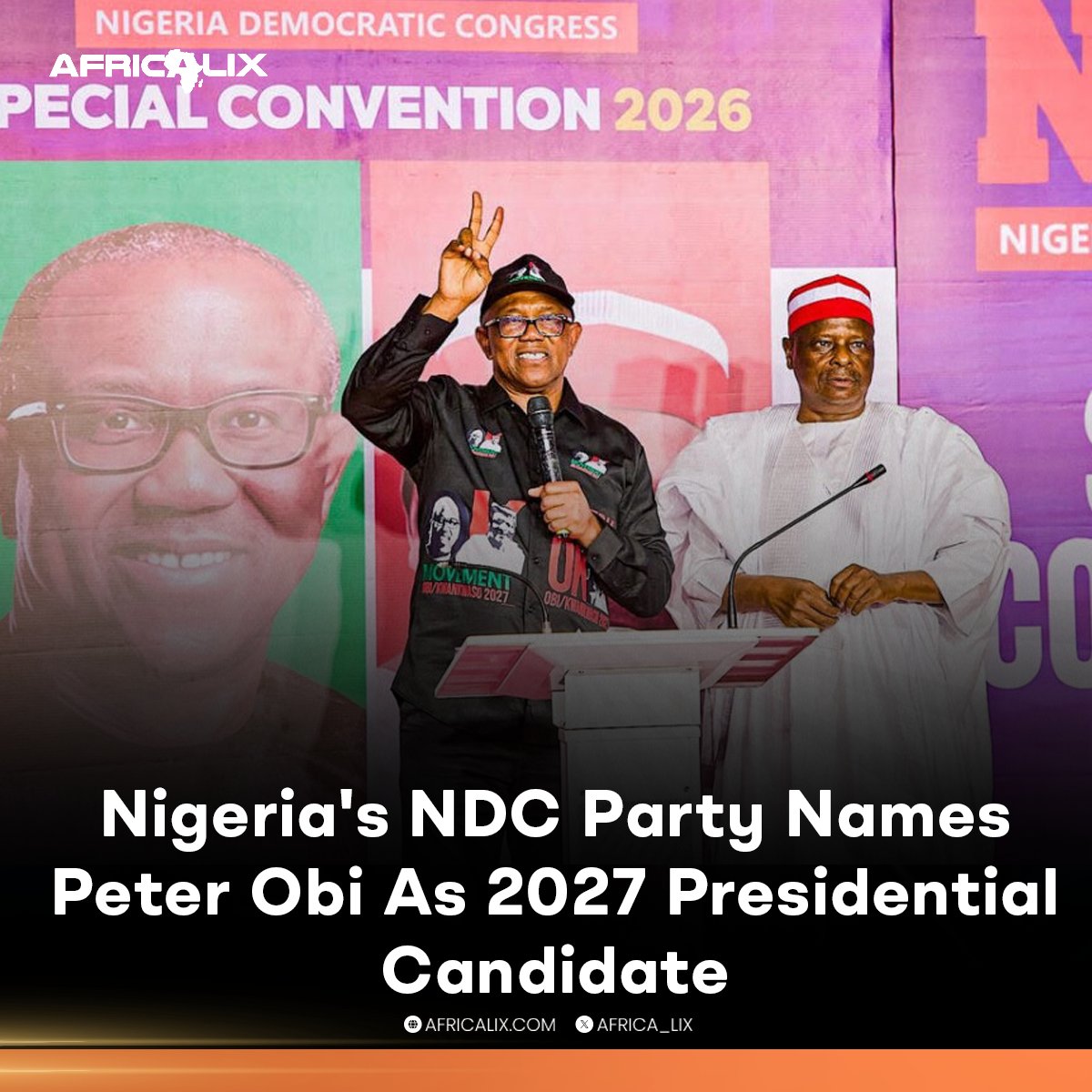 Peter Obi Emerges NDC Presidential Candidate for 2027, Sets Stage for Major Political Showdown